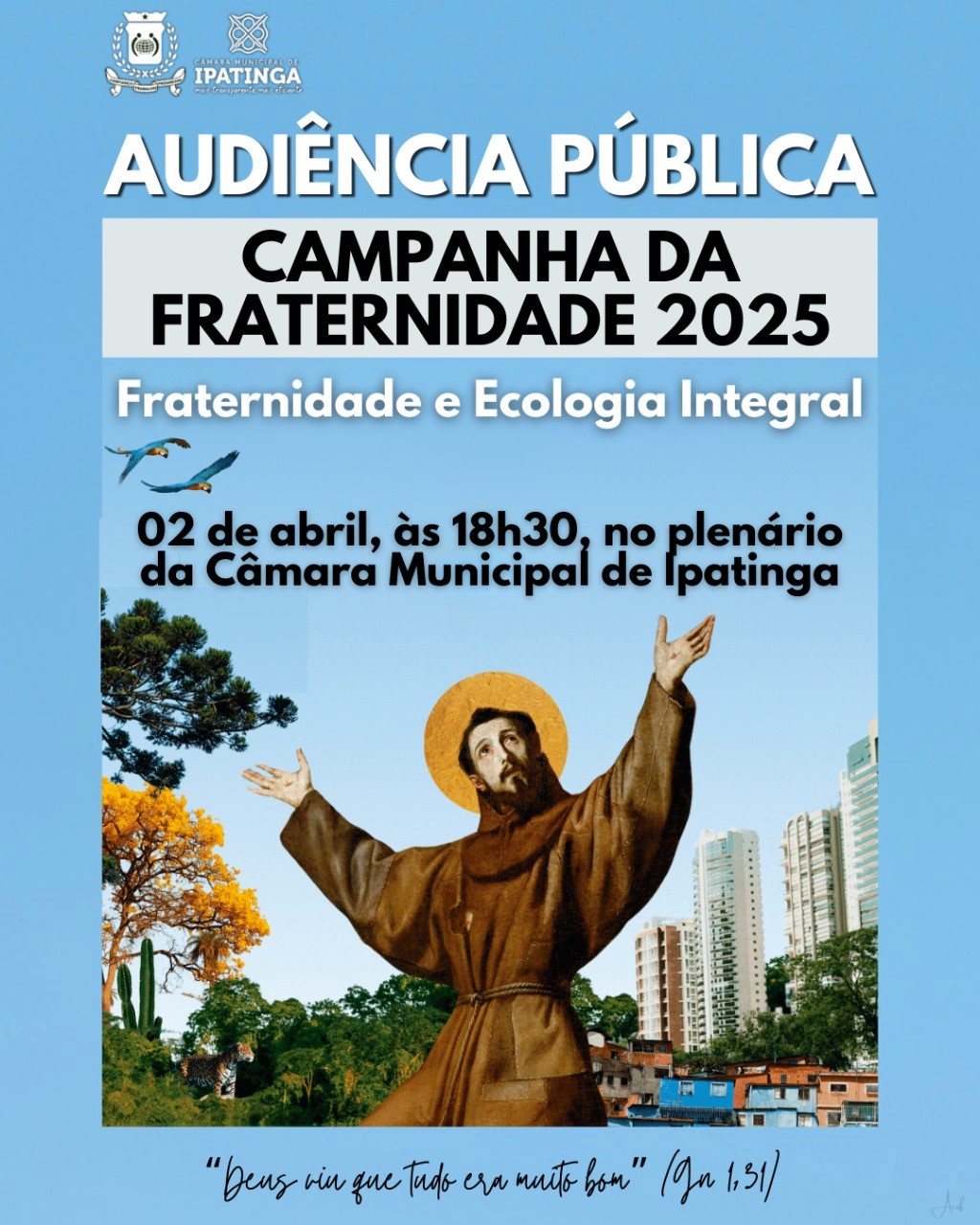 Câmara promove audiência sobre a Campanha da Fraternidade