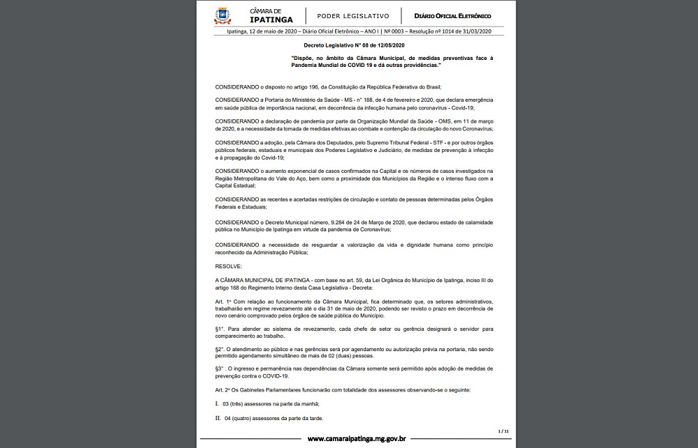 Câmara dá início à publicação do Diário Oficial Eletrônico