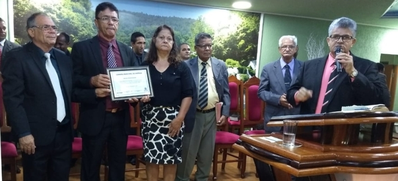 Pastor da Assembleia de Deus do Bom Jardim recebe Moção de Aplausos
