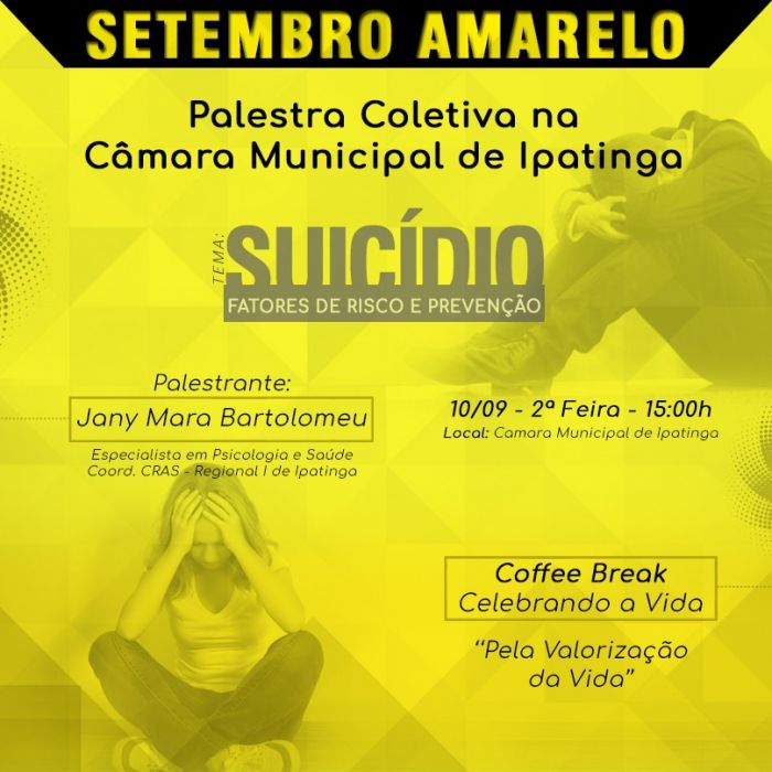 Ação na Câmara reforça o trabalho de prevenção ao suicídio lançado no Setembro Amarelo