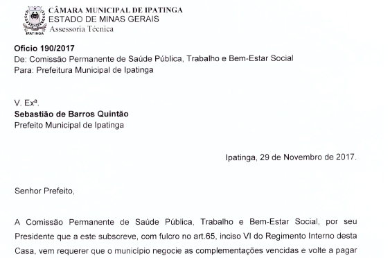 Câmara se posiciona a favor dos servidores públicos aposentados
